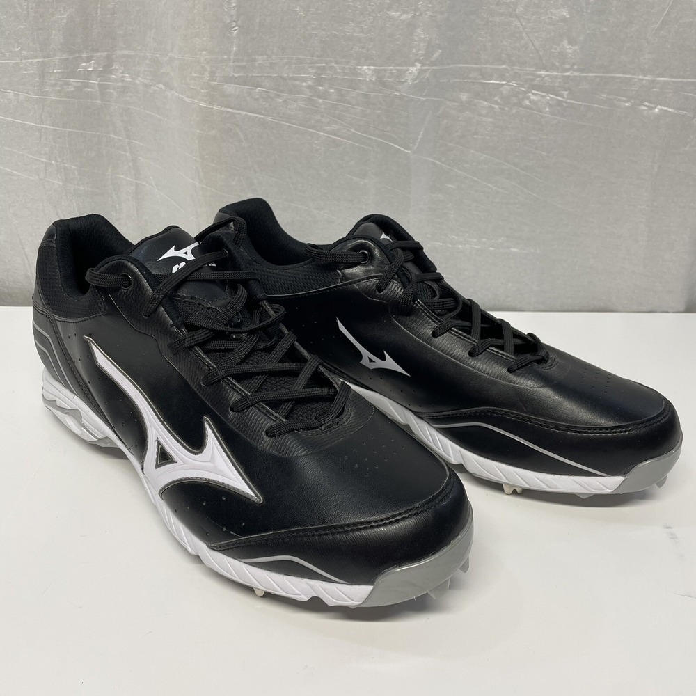 Mizuno Metal Baseball Softball Cleats Low Top Molded Black White